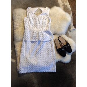 Zara white peplum dress 100% cotton SIZE 2